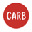 John Dory's low carbs icon. The word "carb" in a red circle on a white background.